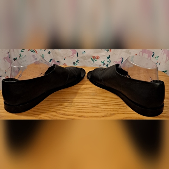 EUC Vince Tabitha Black Leather Asymetric Neutral Casual Slide Sandal Shoe SZ 8M - Picture 4 of 8